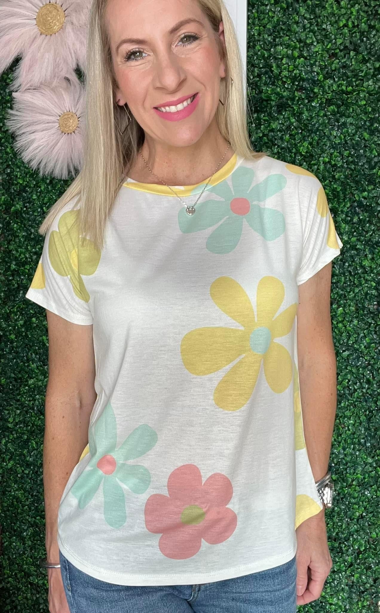 Ivory Floral Top