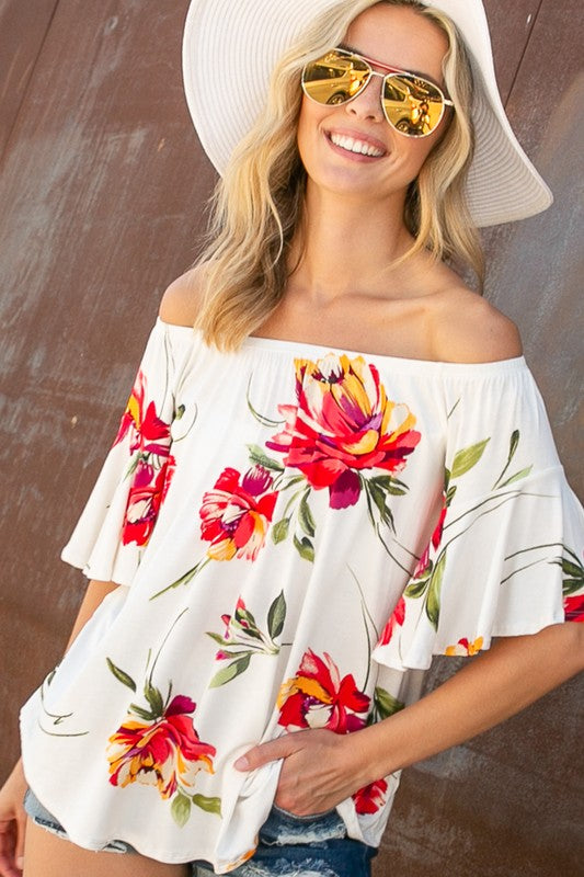 FLORAL OFF SHOULDER TOP