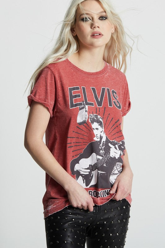 302206 - 1030 Sun Records X Elvis Burnout Tee