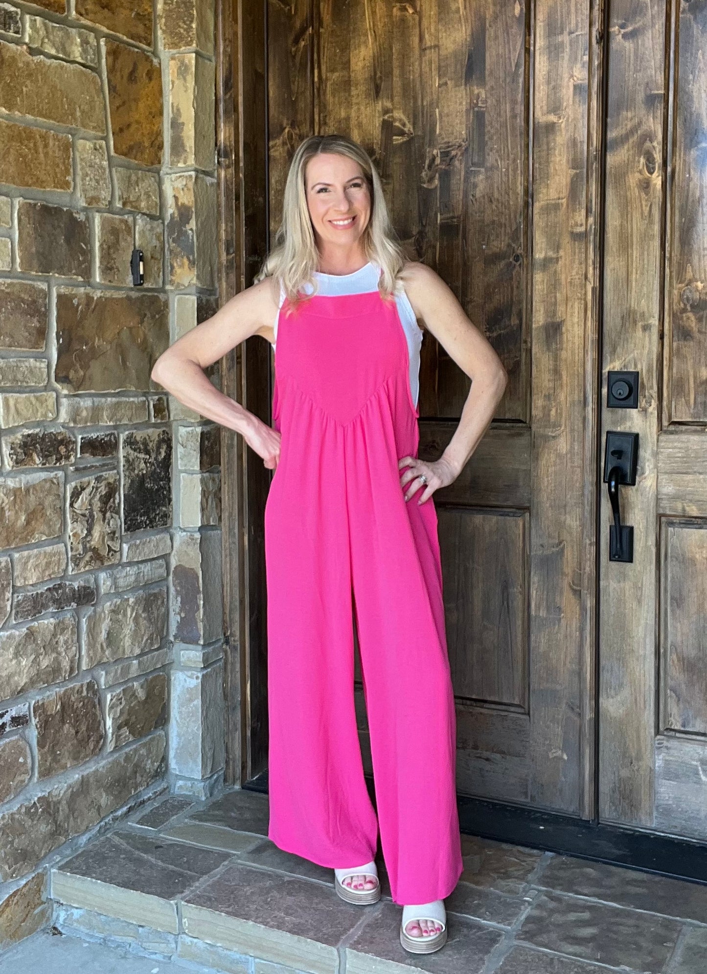 Wide Leg Bib Overall Jumpsuit