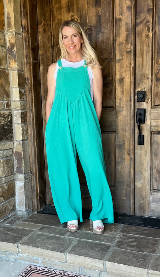 Wide Leg Bib Overall Jumpsuit