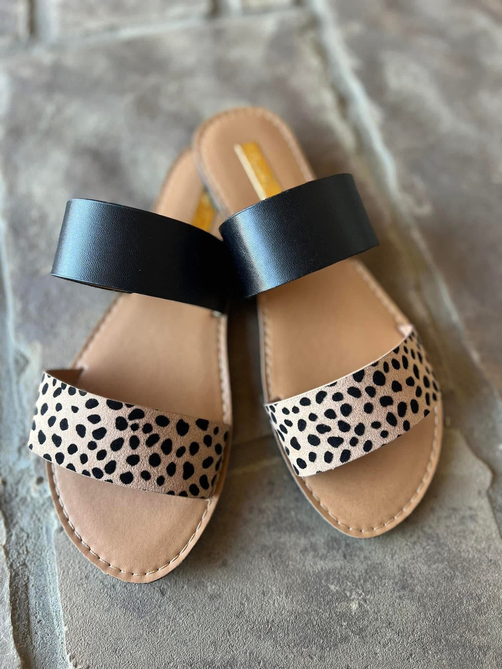 🐆 Black Leopard Slide Sandals 🐆