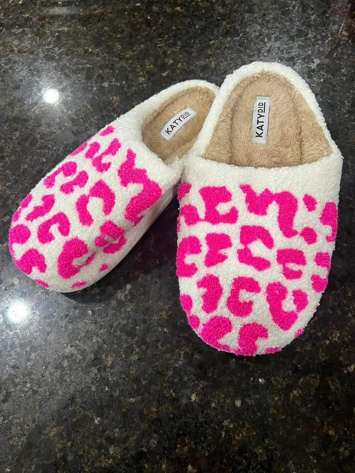Pink Leopard Slippers