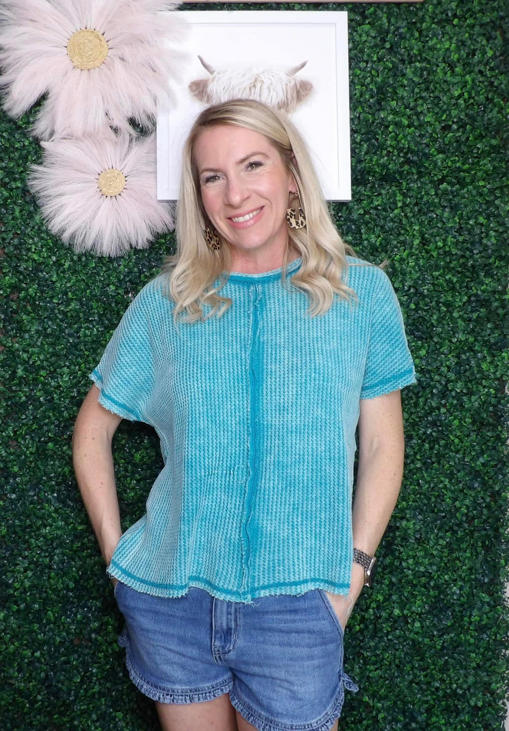 Washed Baby Waffle Top