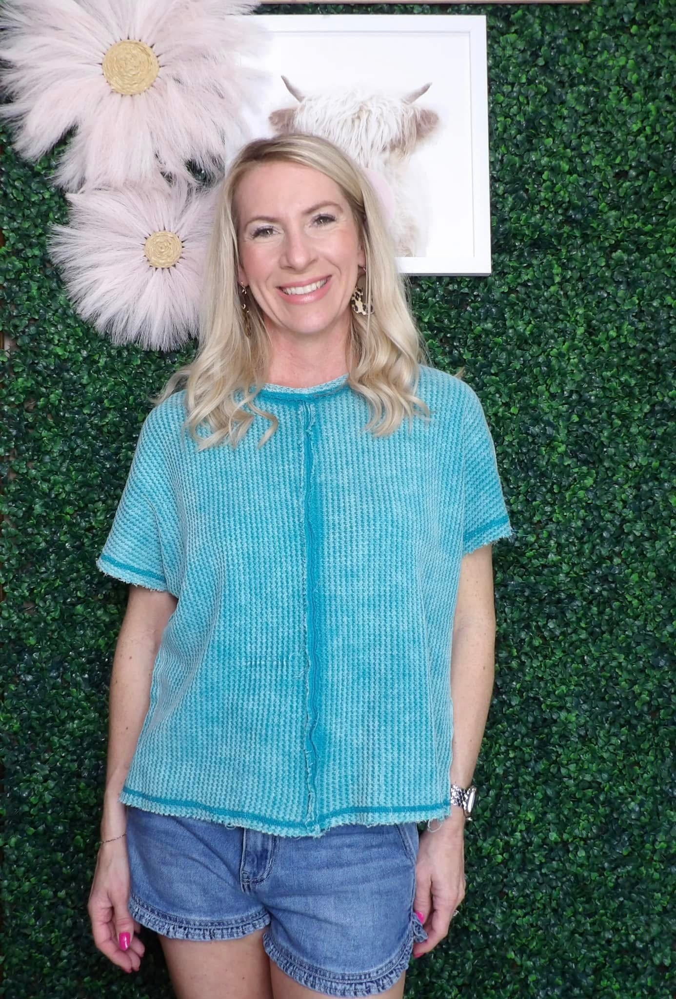 Washed Baby Waffle Top