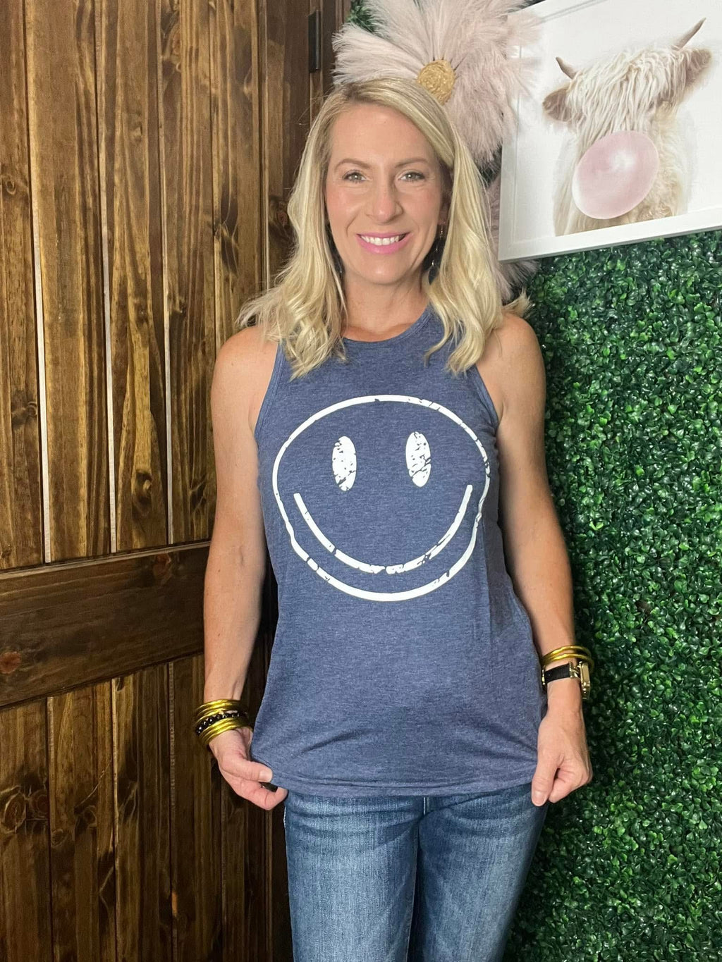 Smiley Racerback Tank