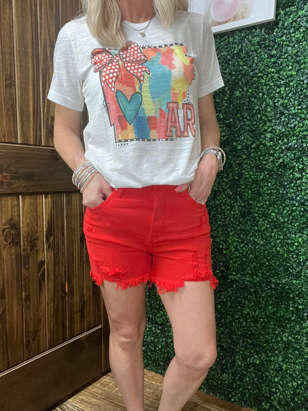 Risen Fiesta Frayed Hem Shorts