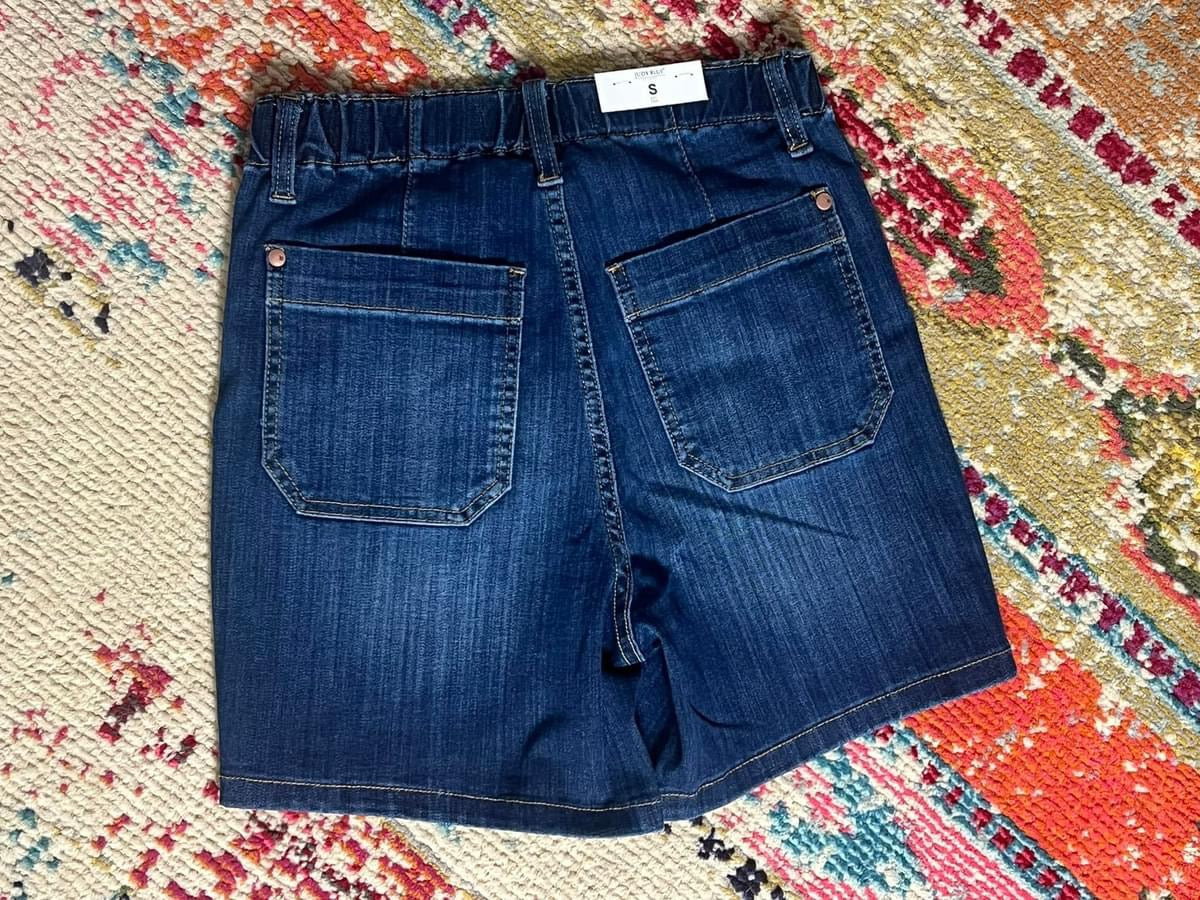 Judy Blue Elastic Waistband Denim Shorts