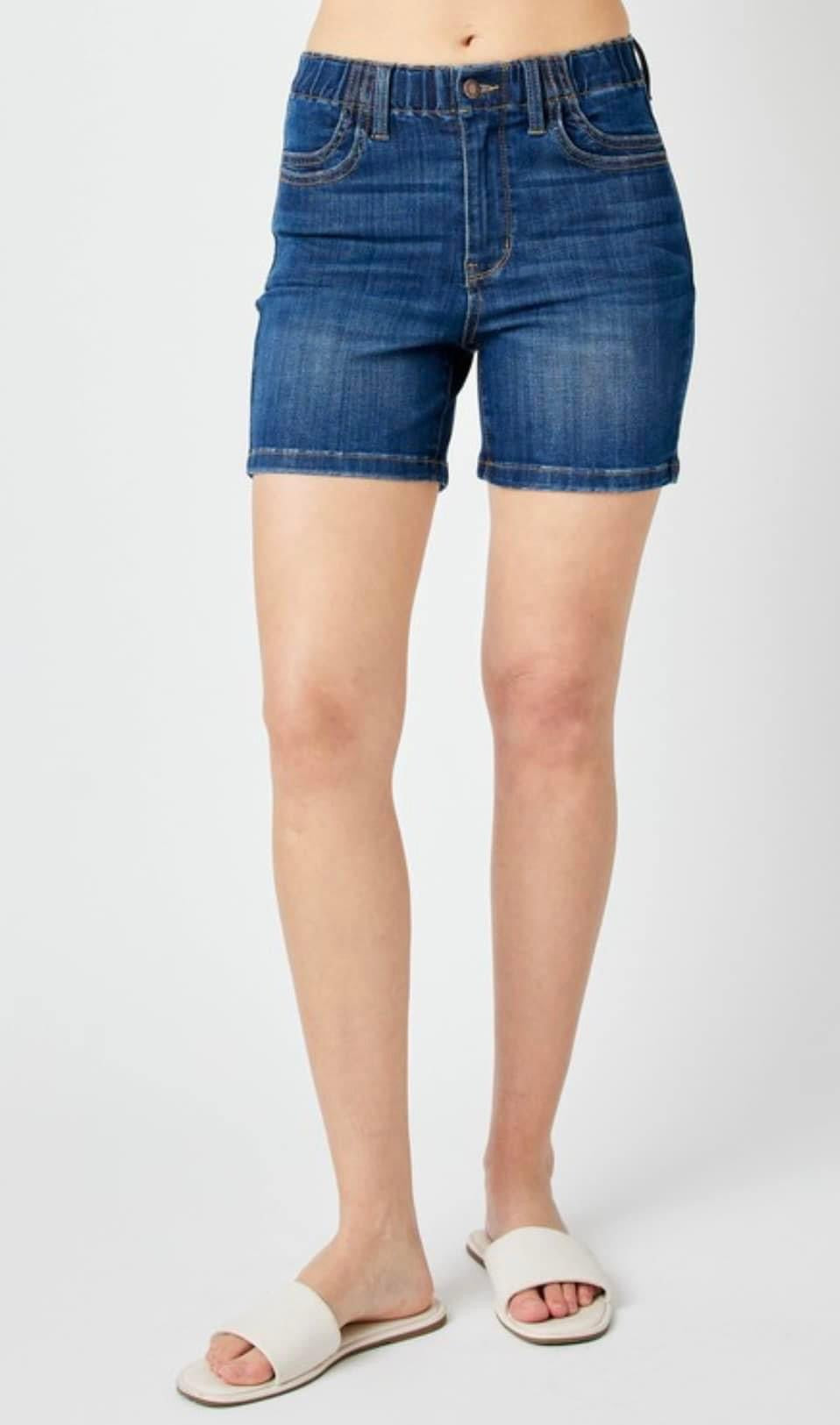 Judy Blue Elastic Waistband Denim Shorts