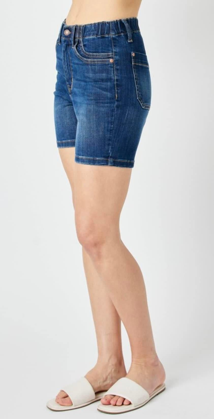 Judy Blue Elastic Waistband Denim Shorts