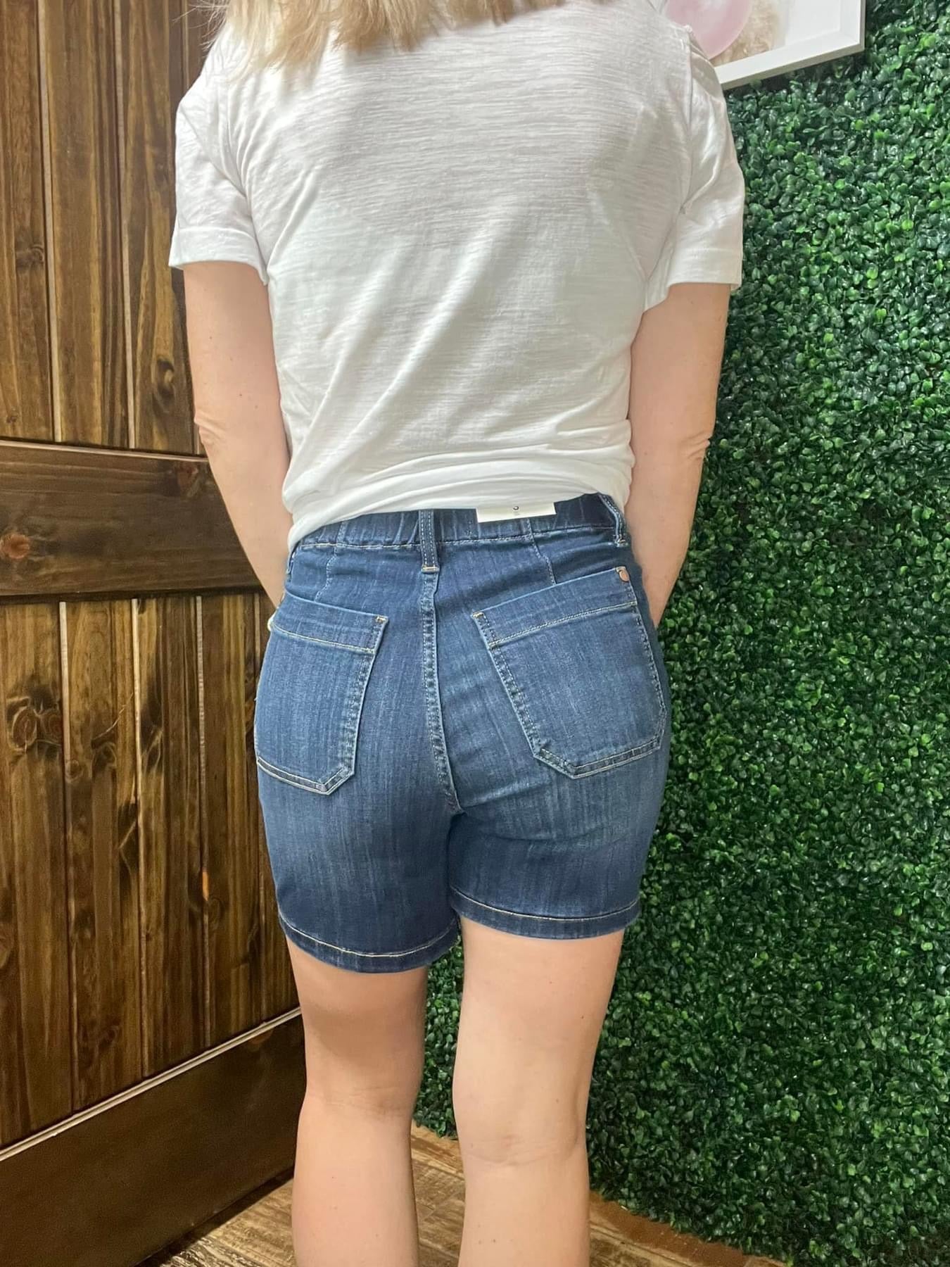 Judy Blue Elastic Waistband Denim Shorts